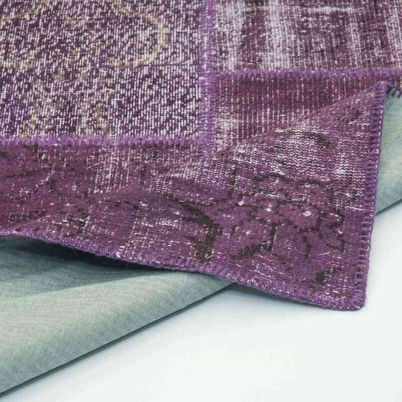 Purple Patchwork Hand-Knotted Turkish Rug - 8'  x 10' 1" (96" x 121") - K0018709