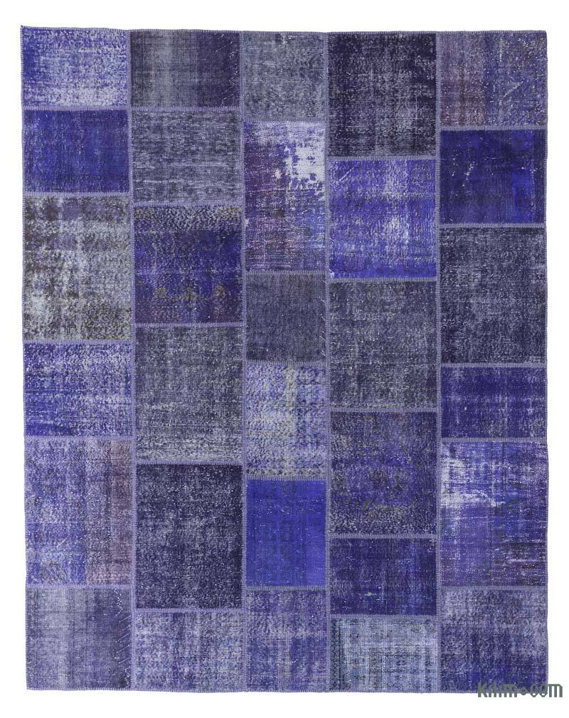 Blue Patchwork Hand-Knotted Turkish Rug - 8' 3" x 10' 4" (99" x 124") - K0018714