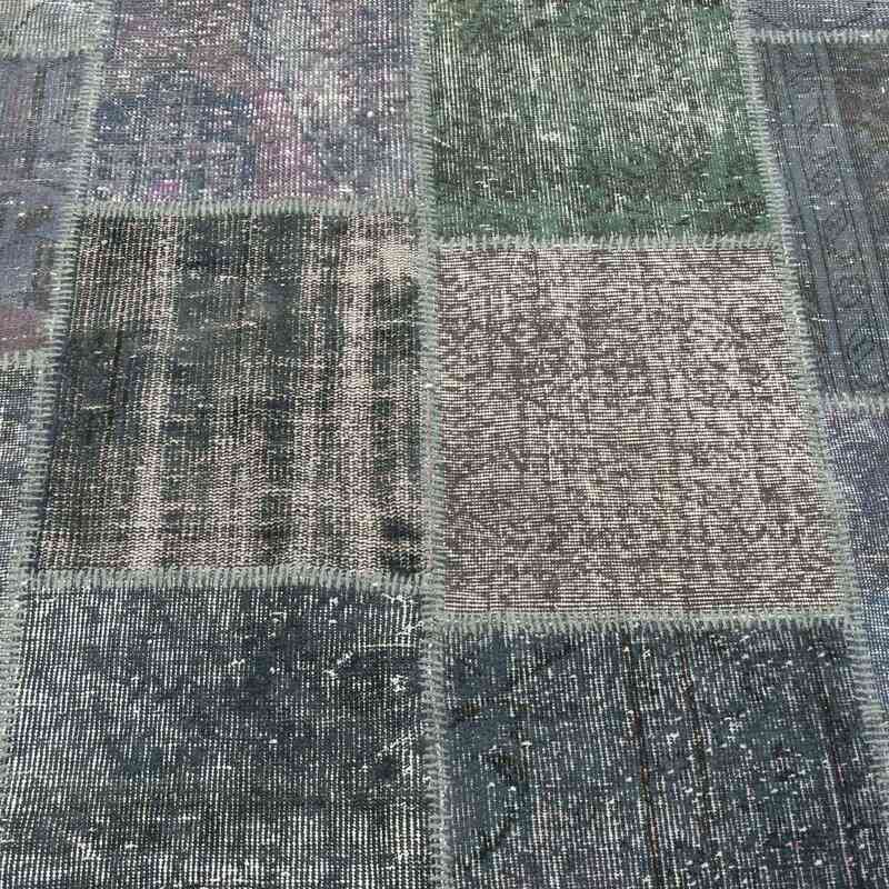 Grey Patchwork Hand-Knotted Turkish Rug - 8'  x 9' 10" (96" x 118") - K0018721