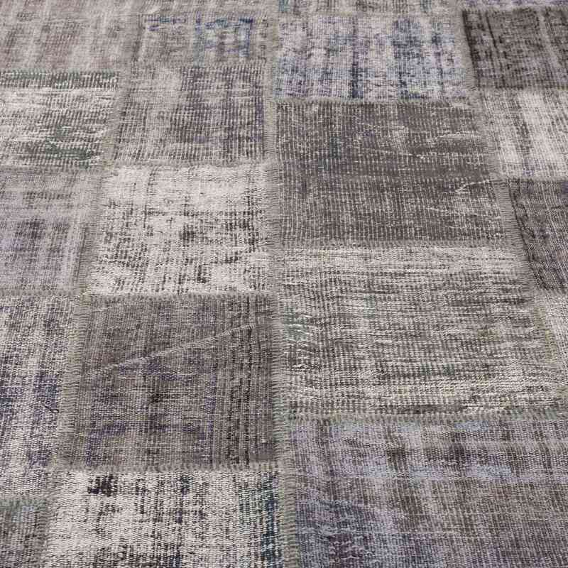 Grey Patchwork Hand-Knotted Turkish Rug - 8' 2" x 11' 6" (98" x 138") - K0018730
