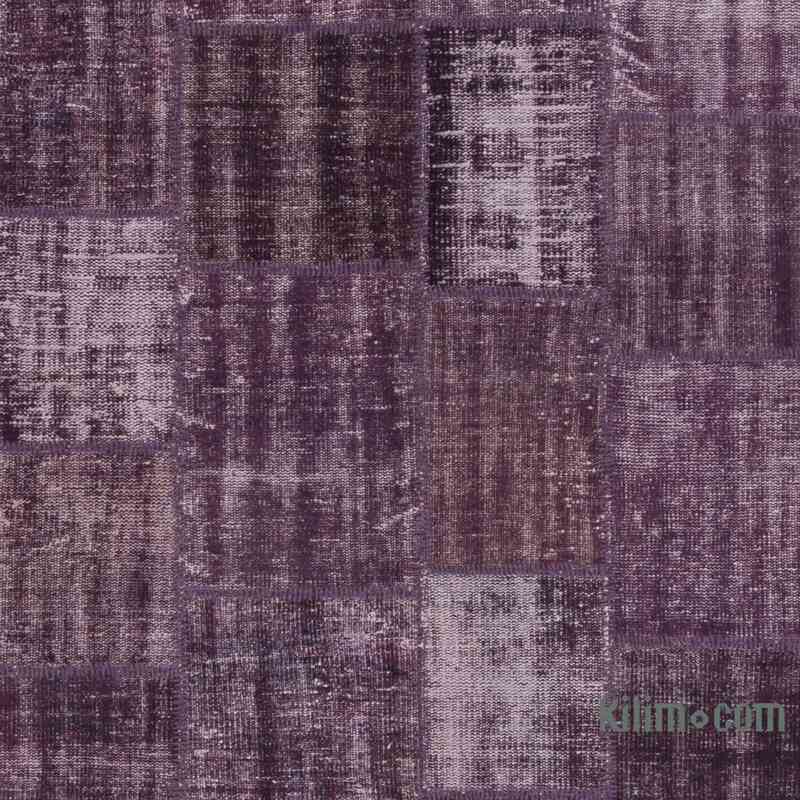 Púrpura Alfombra De Retazos Turca Sobre-teñida - 256 cm x 350 cm - K0018735