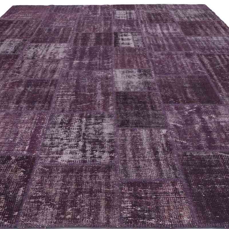 Purple Patchwork Hand-Knotted Turkish Rug - 8' 5" x 11' 6" (101" x 138") - K0018735