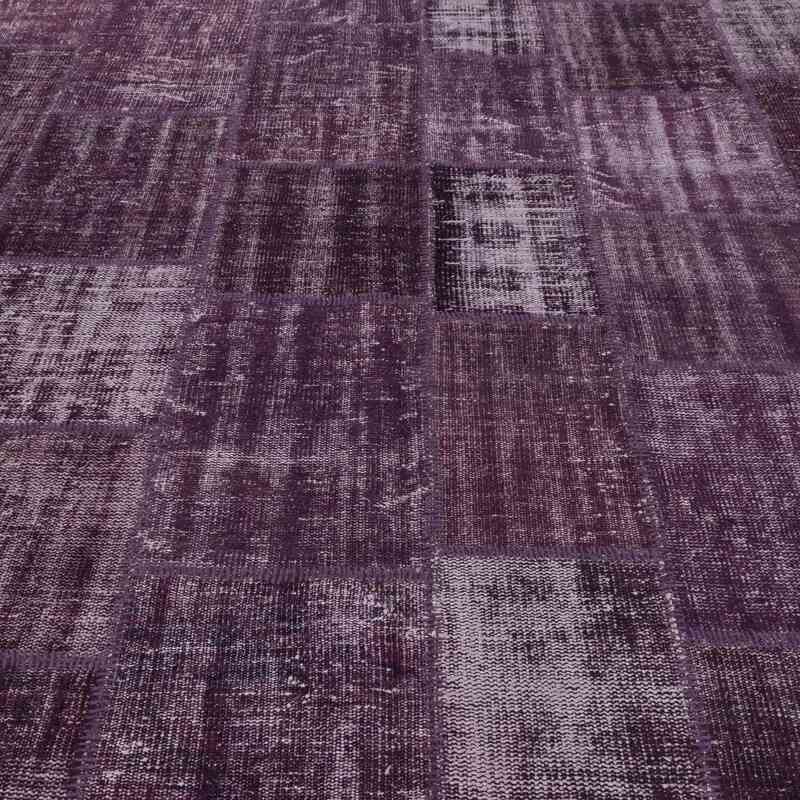 Púrpura Alfombra De Retazos Turca Sobre-teñida - 256 cm x 350 cm - K0018735