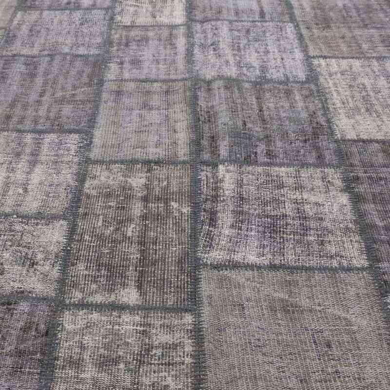 Grey Patchwork Hand-Knotted Turkish Rug - 8' 3" x 11' 7" (99" x 139") - K0018738