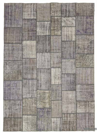 Gri Boyalı Patchwork Halı - 252 cm x 354 cm