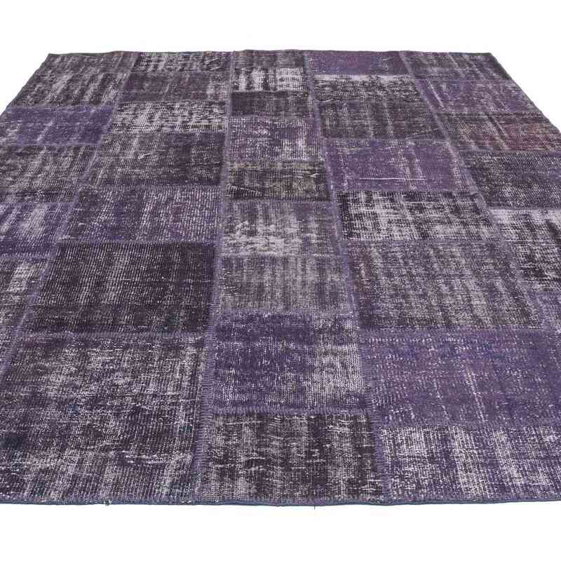 Purple Patchwork Hand-Knotted Turkish Rug - 8' 2" x 11' 5" (98" x 137") - K0018739