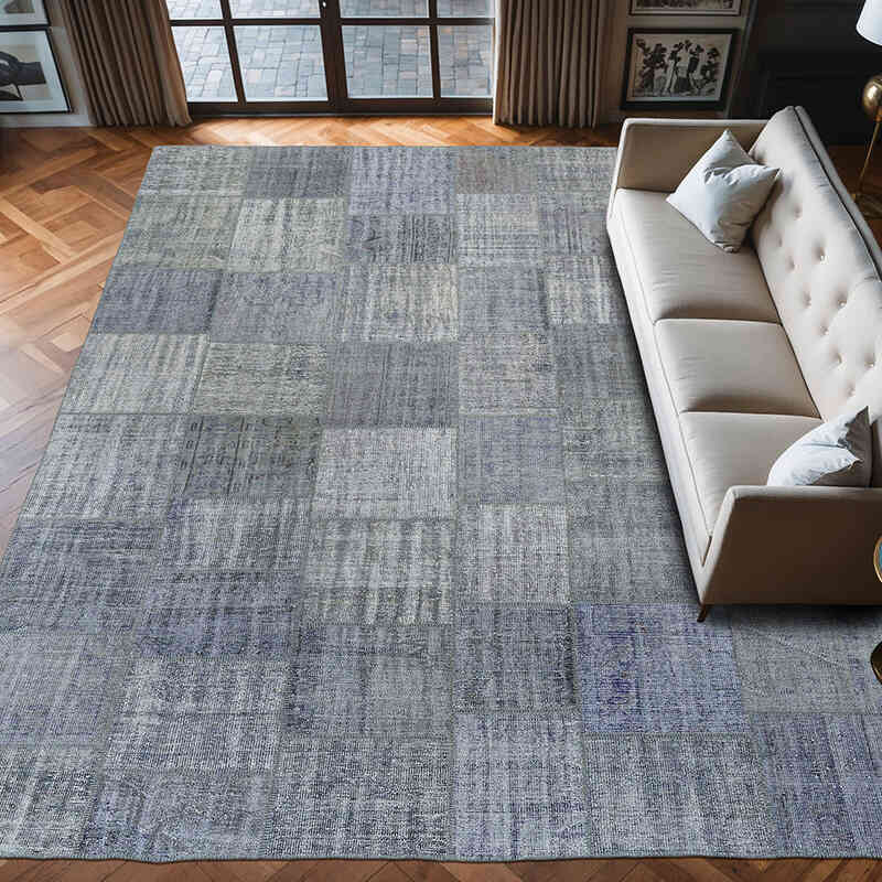 Boyalı Patchwork Halı - 302 cm x 402 cm - K0018741