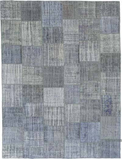Patchwork Hand-Knotted Turkish Rug - 9' 11" x 13' 2" (119" x 158")