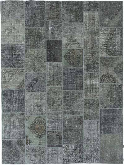 Gri Boyalı Patchwork Halı - 305 cm x 406 cm