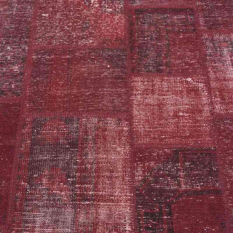 Red Patchwork Hand-Knotted Turkish Rug - 5' 10" x 8' 1" (70" x 97") - K0018767