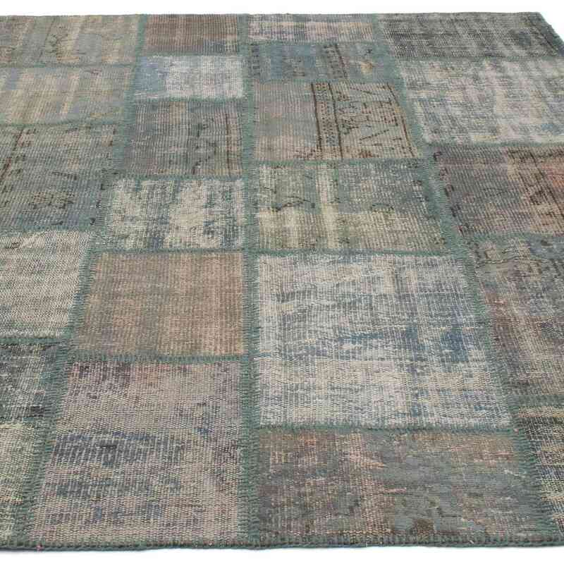 Patchwork Hand-Knotted Turkish Rug - 5' 9" x 7' 10" (69" x 94") - K0018792