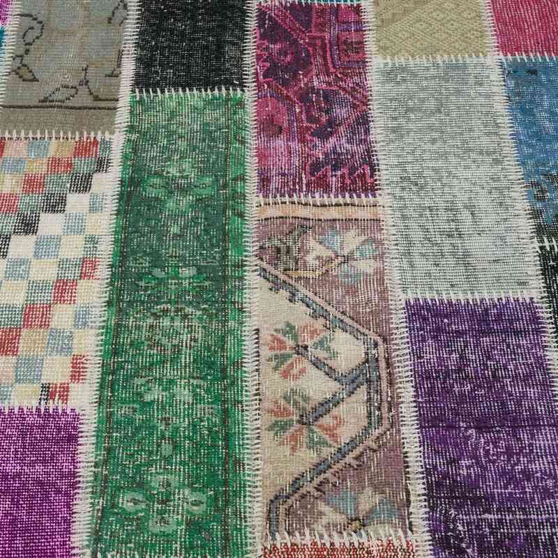 Multicolor Patchwork Hand-Knotted Turkish Rug - 6' 2" x 8' 1" (74" x 97") - K0020239