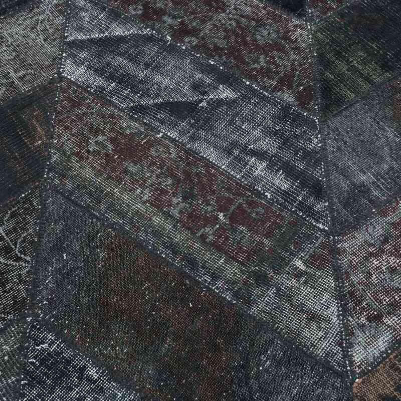 Grey Patchwork Hand-Knotted Turkish Rug - 5' 6" x 7' 11" (66" x 95") - K0020241