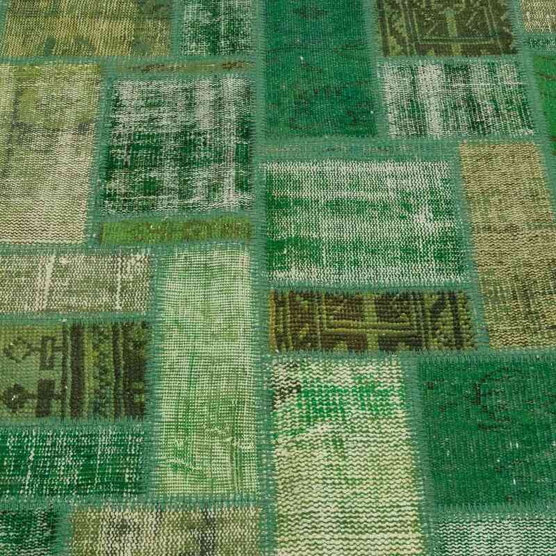 Yeşil Boyalı Patchwork Halı - 172 cm x 238 cm - K0020263