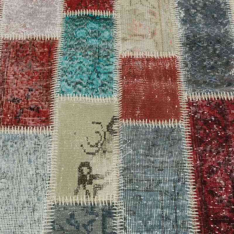 Multicolor Patchwork Hand-Knotted Turkish Rug - 4' 10" x 7' 7" (58" x 91") - K0020269