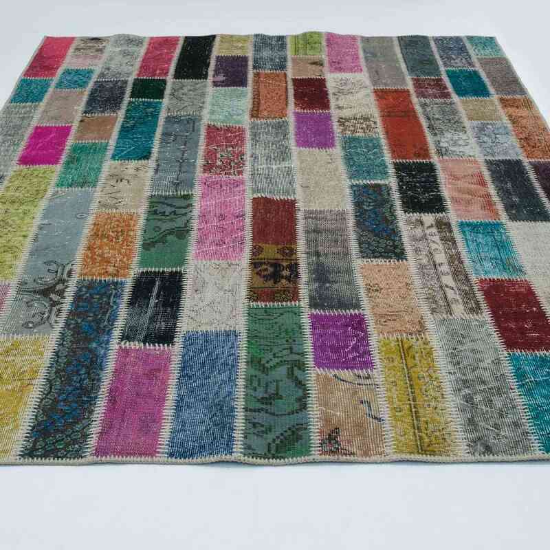 Multicolor Patchwork Hand-Knotted Turkish Rug - 6'  x 8'  (72" x 96") - K0020270