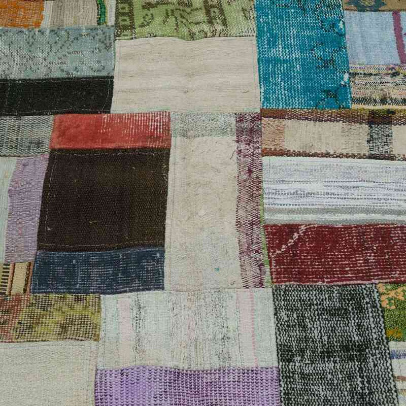 Multicolor Patchwork Hand-Knotted Turkish Rug - 5' 8" x 7' 10" (68" x 94") - K0020297