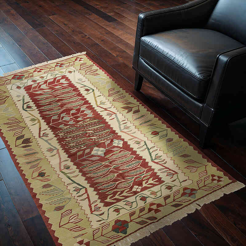 Rojo Nueva Alfombra Turca Kilim - 119 cm x 171 cm - K0020735