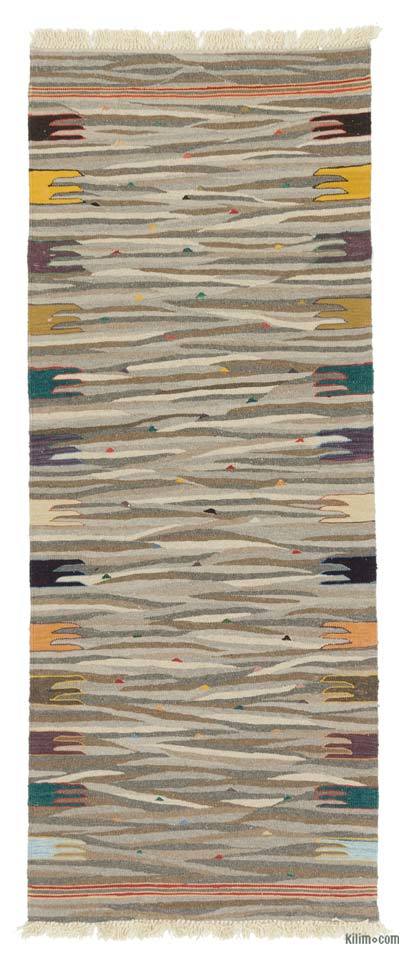 Beige, Brown New Handwoven Turkish Kilim Rug