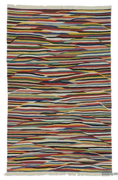 Multicolor New Handwoven Turkish Kilim Rug - 3' 10" x 6'  (46" x 72")