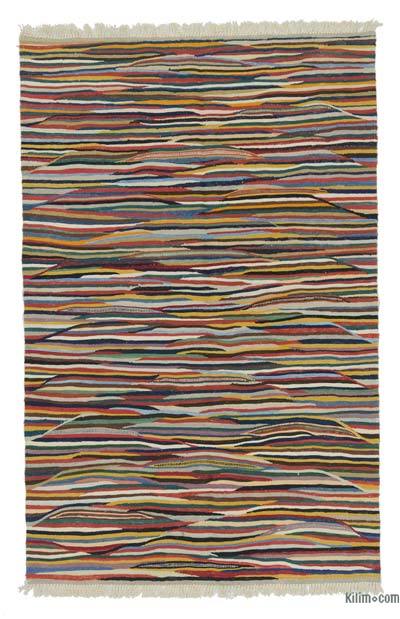 Çok Renkli Yeni Kök Boya El Dokuma Kilim - 121 cm x 187 cm