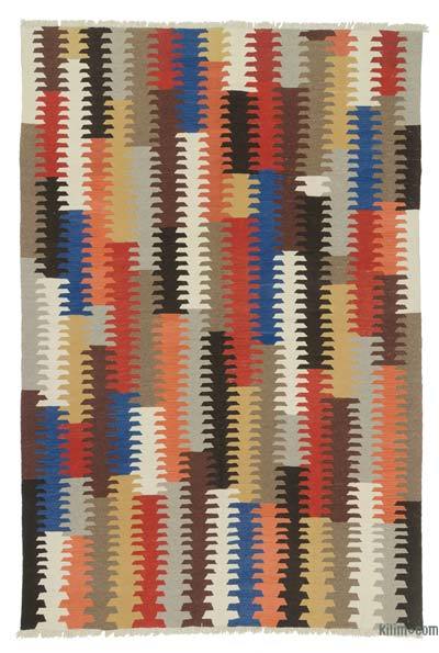 Multicolor New Handwoven Turkish Kilim Rug - 6' 1" x 9'  (73" x 108")