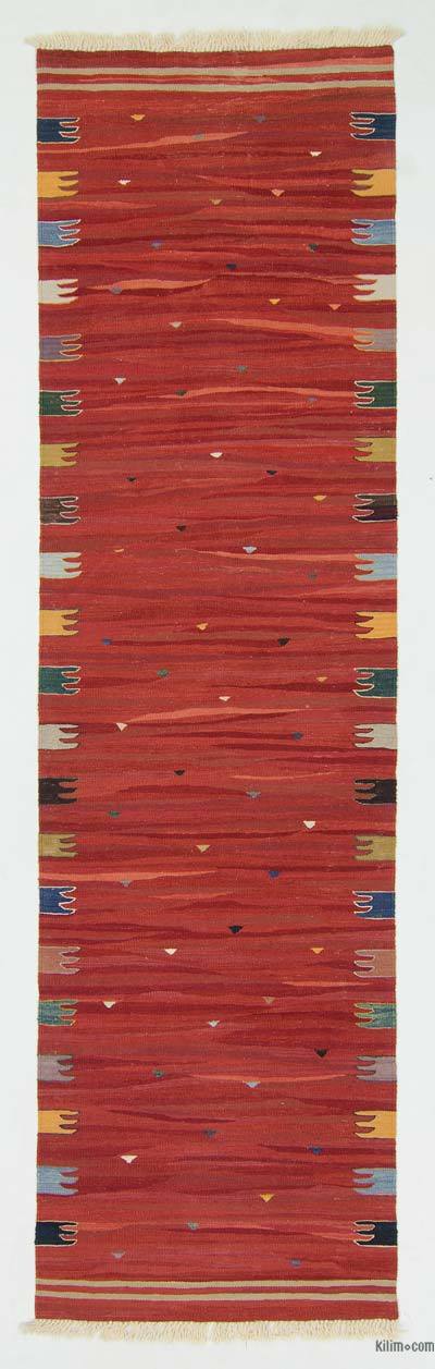 Red New Turkish Kilim Runner