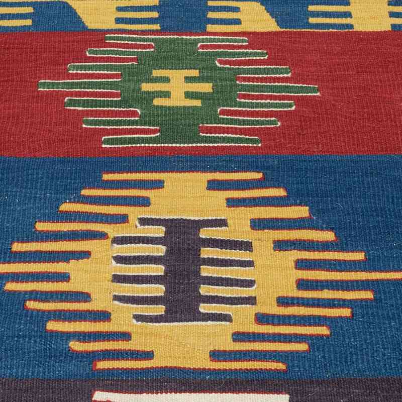 Çok Renkli Yeni Kök Boya Yolluk Kilim - 90 cm x 318 cm - K0020781