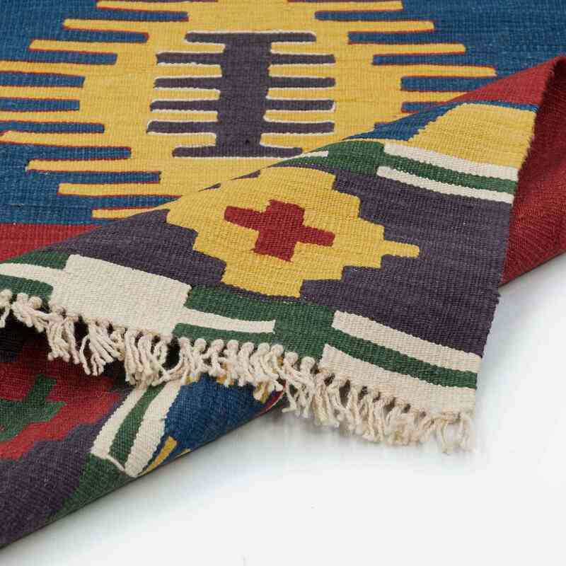 Çok Renkli Yeni Kök Boya Yolluk Kilim - 90 cm x 318 cm - K0020781