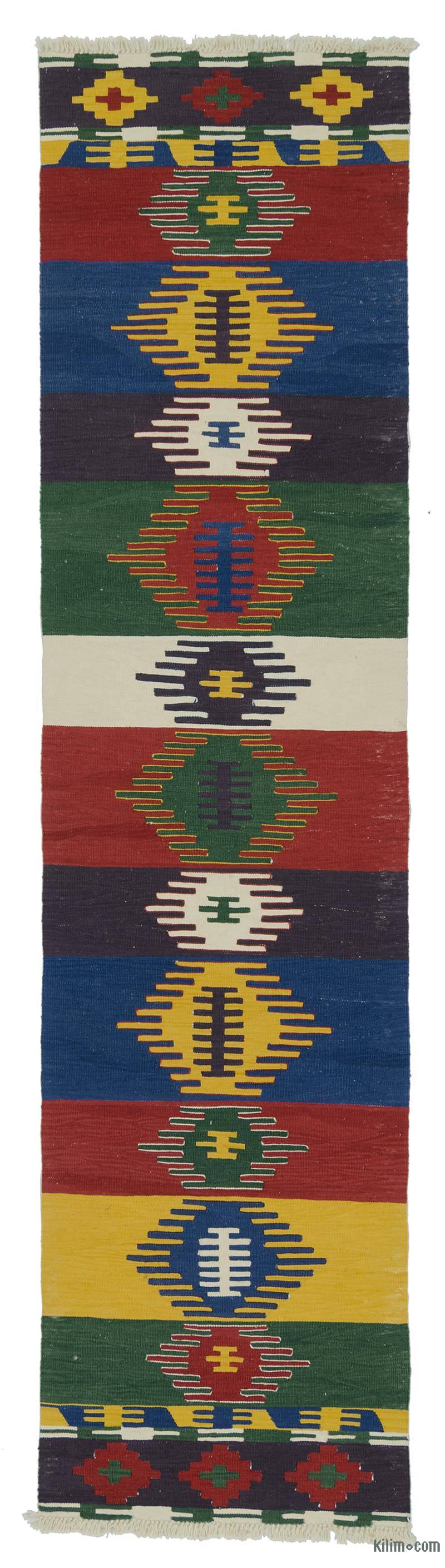 Multicolor Nuevo Kilim Turco De Pasillo - 80 cm x 329 cm - K0020782