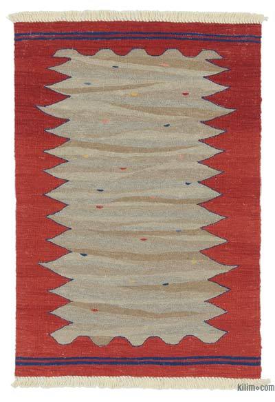 Rojo, Beige Nueva Alfombra Turca Kilim