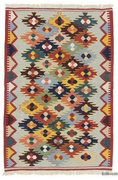 Multicolor, Blue New Handwoven Turkish Kilim Rug