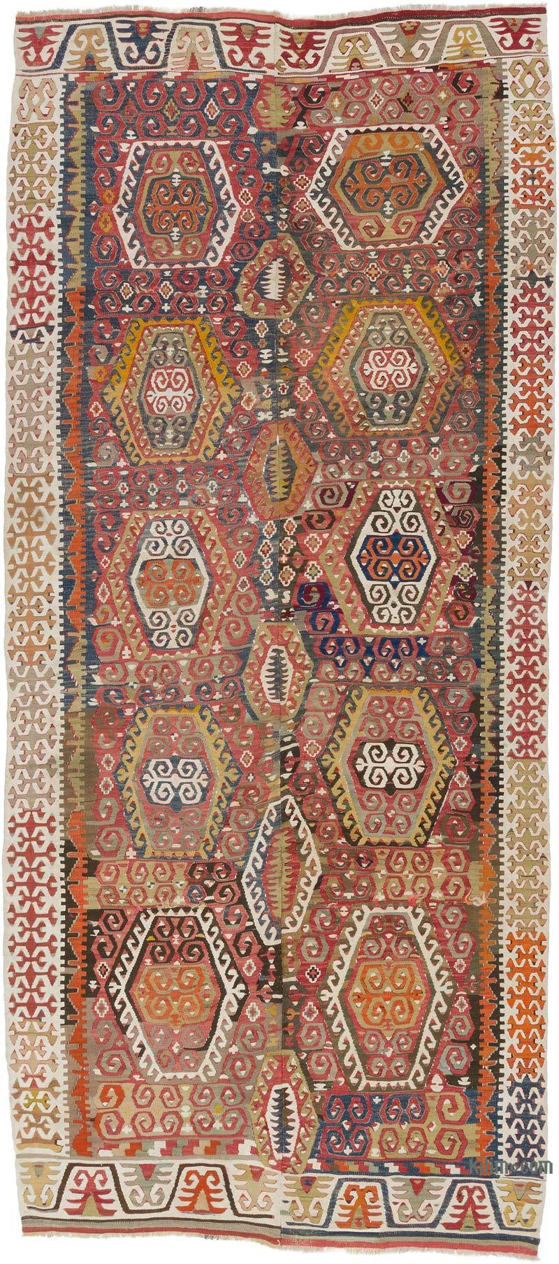 Multicolor Vintage Konya Kilim Rug - 5'  x 11' 8" (60" x 140") - K0020925