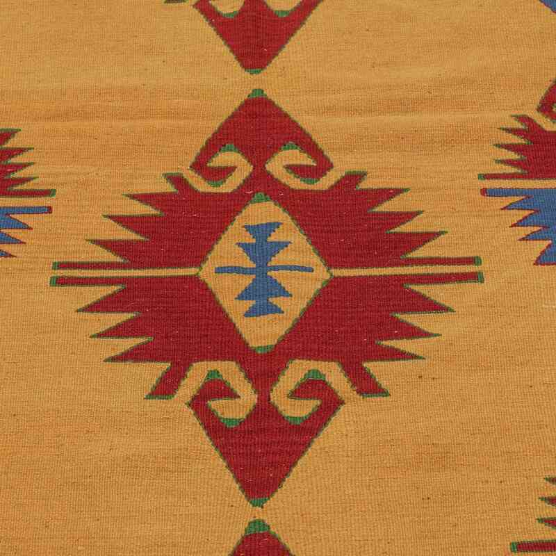 Amarillo, Rojo Nueva Alfombra Turca Kilim - 98 cm x 291 cm - K0021053