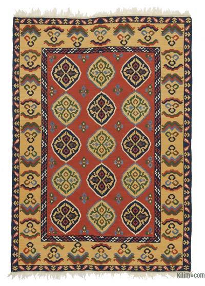 Rojo Nueva Alfombra Turca Kilim - 152 cm x 218 cm