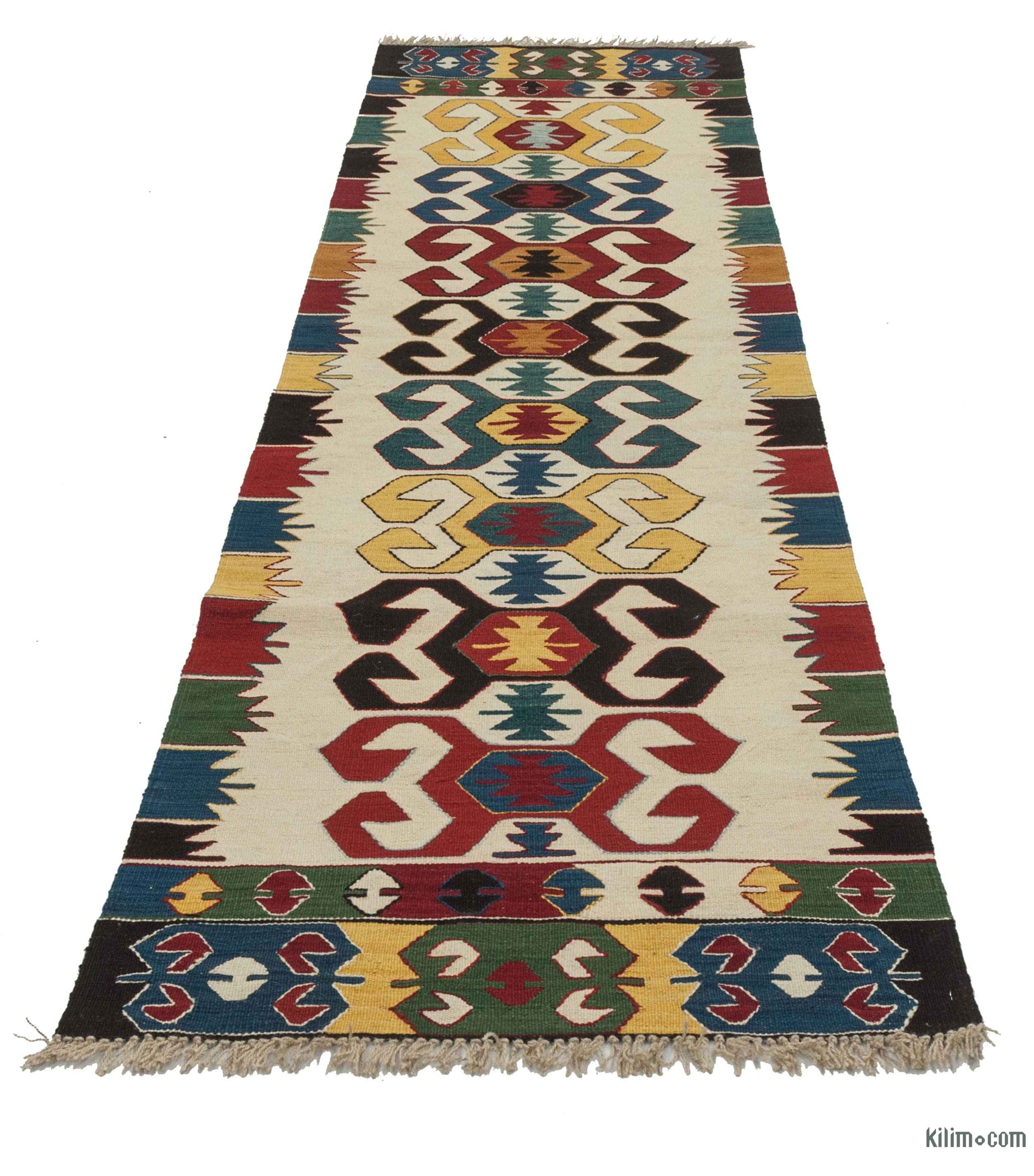 K0021093 Multicolor New Turkish Kilim Runner 2' 8" x 9' 4" (32" x 112")