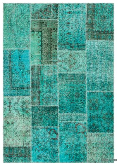 Alfombra De Retazos Turca Sobre-teñida - 162 cm x 232 cm