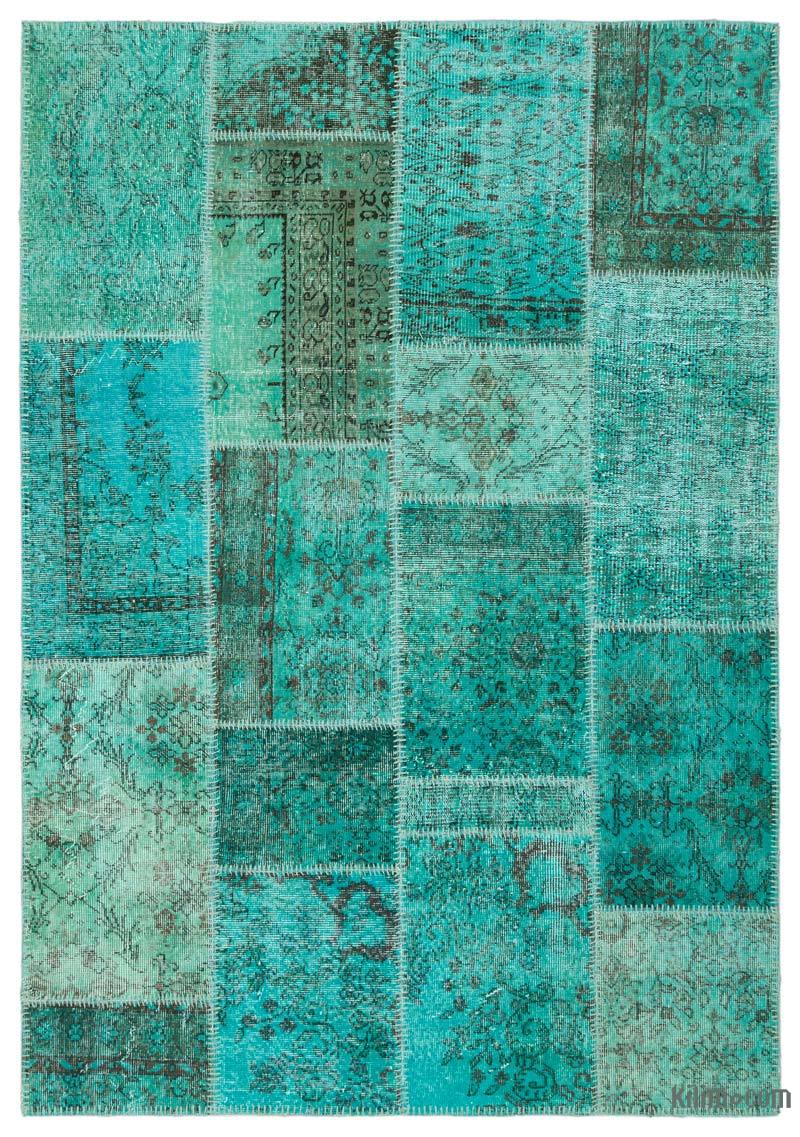 Patchwork Hand-Knotted Turkish Rug - 5' 4" x 7' 7" (64" x 91") - K0021739