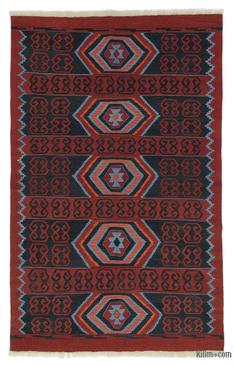 Lacivert, Kırmızı Yeni El Dokuma Kilim - K0027350