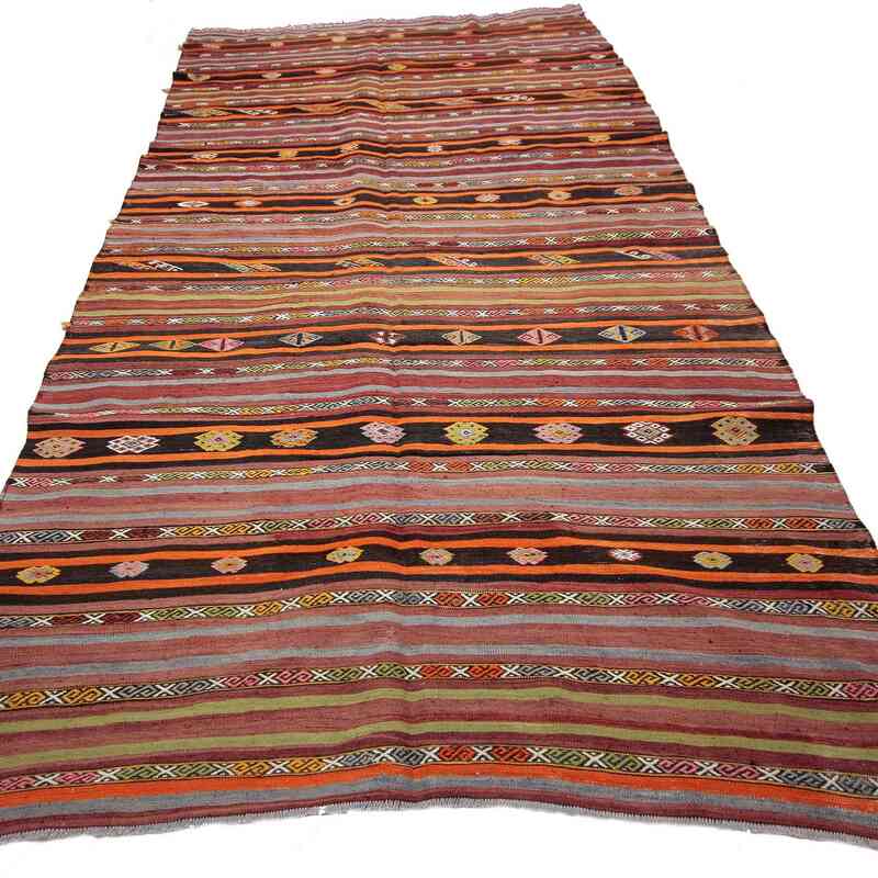 Multicolor Vintage Sivas Kilim Rug - 5' 7" x 10' 6" (67" x 126") - K0027356