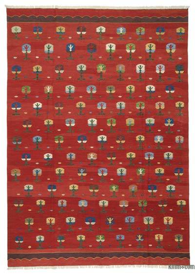 Red New Handwoven Turkish Kilim Rug