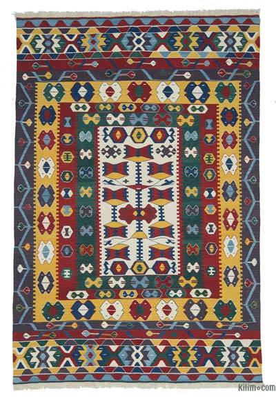 Multicolor New Handwoven Turkish Kilim Rug - 6'  x 8' 11" (72" x 107")