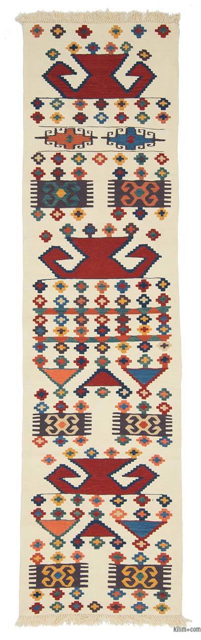 Çok Renkli Yeni Kök Boya Yolluk Kilim - 83 cm x 309 cm