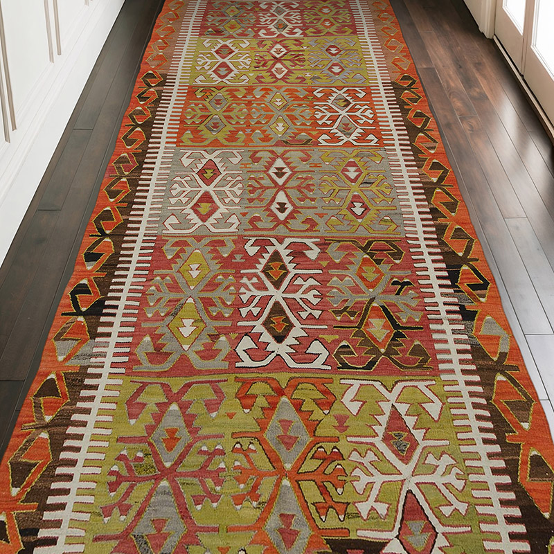 Çok Renkli Konya Kilimi - 142 cm x 330 cm - K0027729
