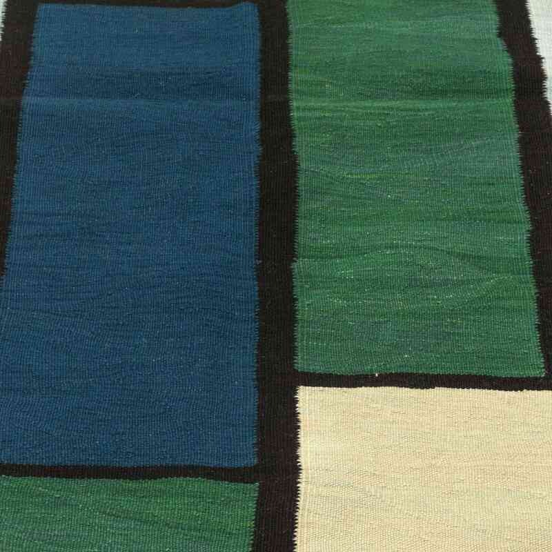 Green, Blue New Handwoven Turkish Kilim Rug - K0027781