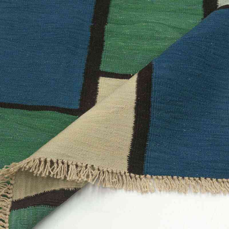 Green, Blue New Handwoven Turkish Kilim Rug - K0027781