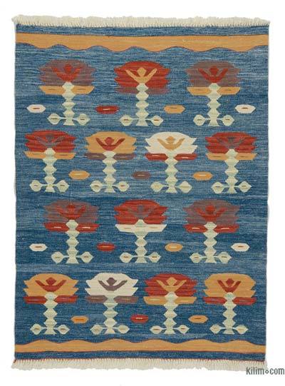 Blue New Handwoven Turkish Kilim Rug