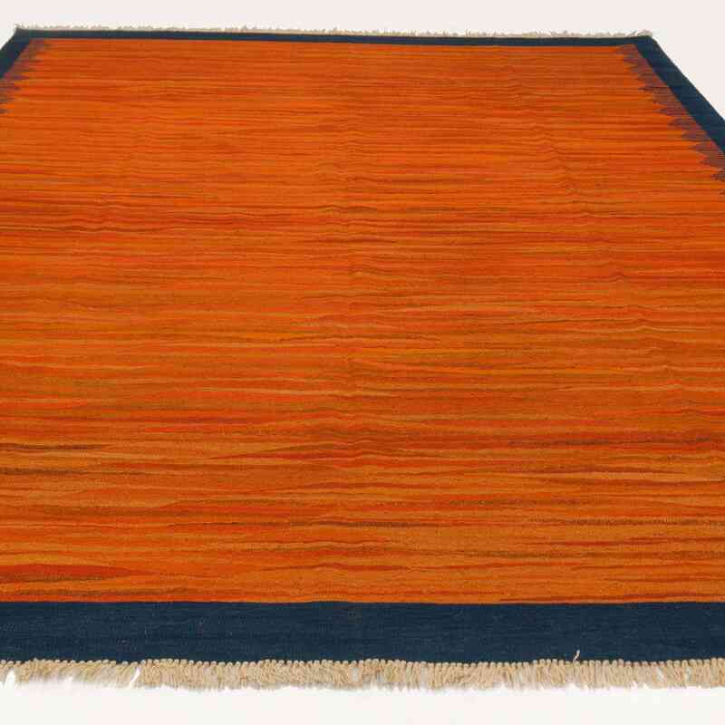 Orange New Handwoven Turkish Kilim Rug - K0027834