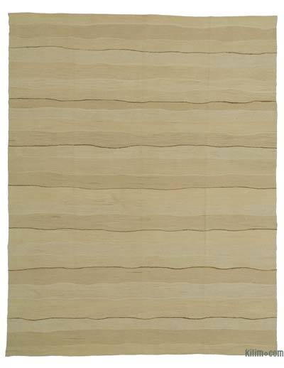 Beige New Handwoven Turkish Kilim Rug - 10' 2" x 13' 5" (122" x 161")