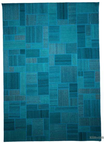 Patchwork Hand-Knotted Turkish Rug - 5' 6" x 7' 9" (66" x 93")
